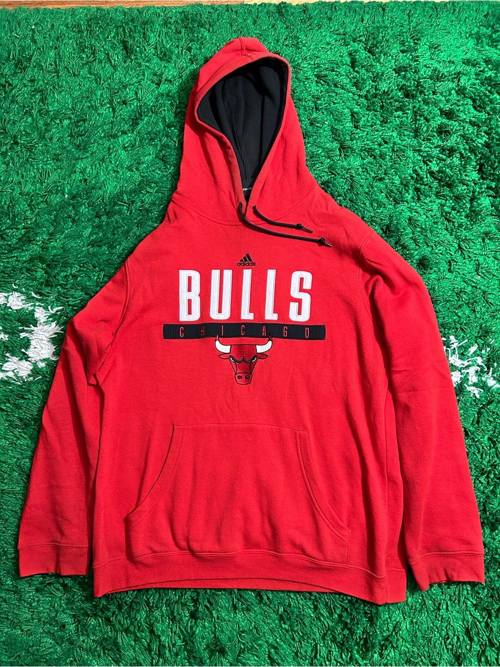 Adidas Chicago Bulls Red Hooded Sweatshirt with Black Lining